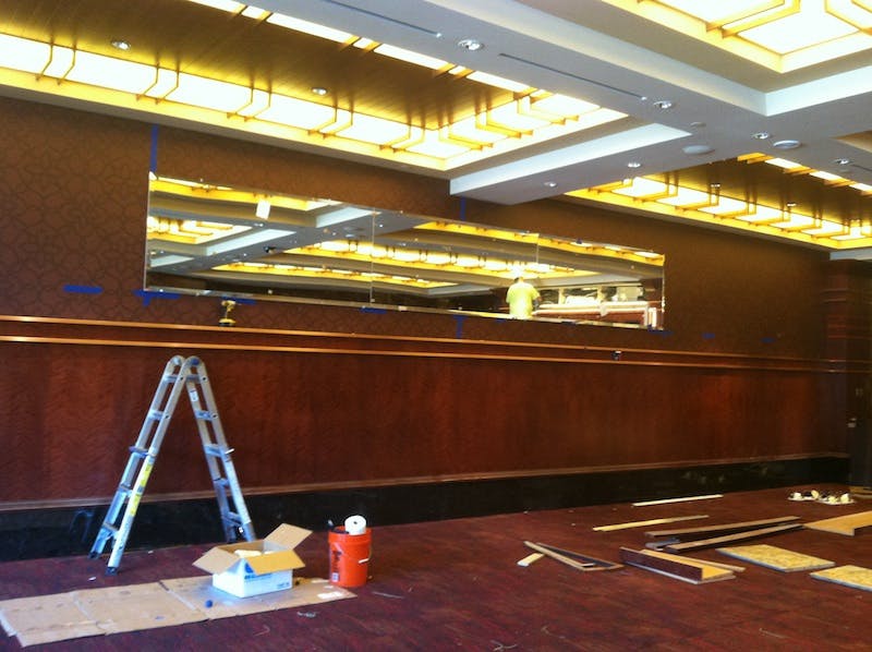 (The Horse Shoe Casino, Downtown) Installation of Beveled Mirror