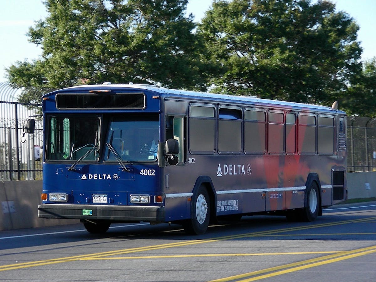 Delta blue bus