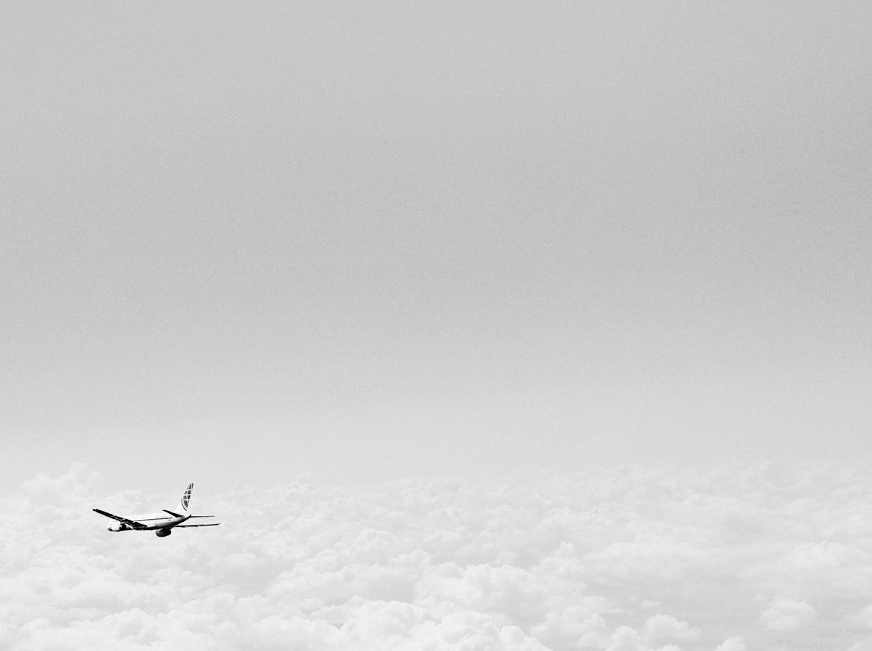 airplane in the clouds