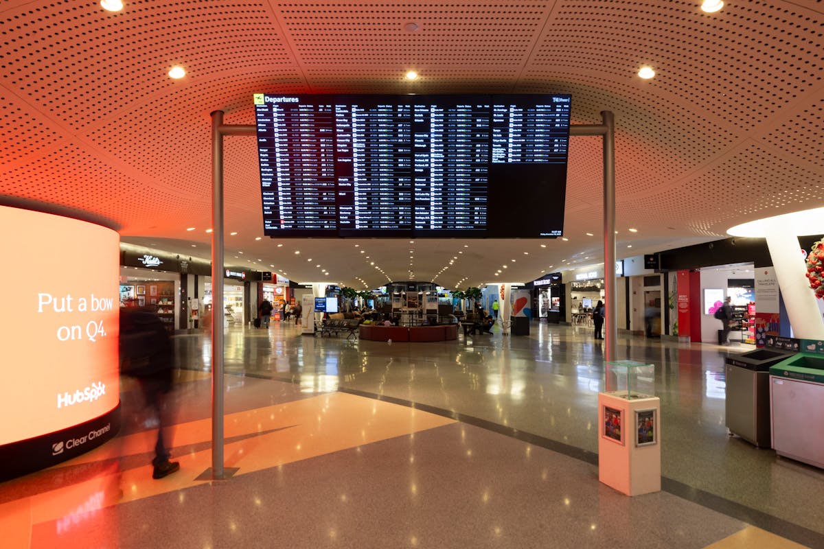 person walking inside JFK terminal 4