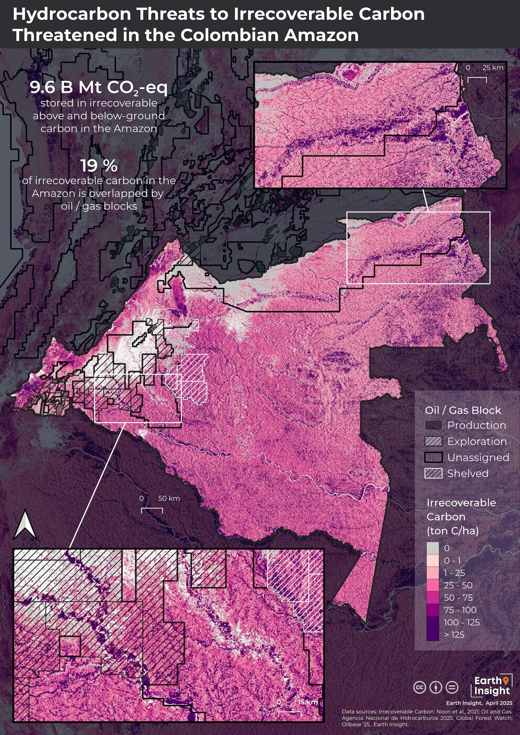 Colombia Carbon threat map