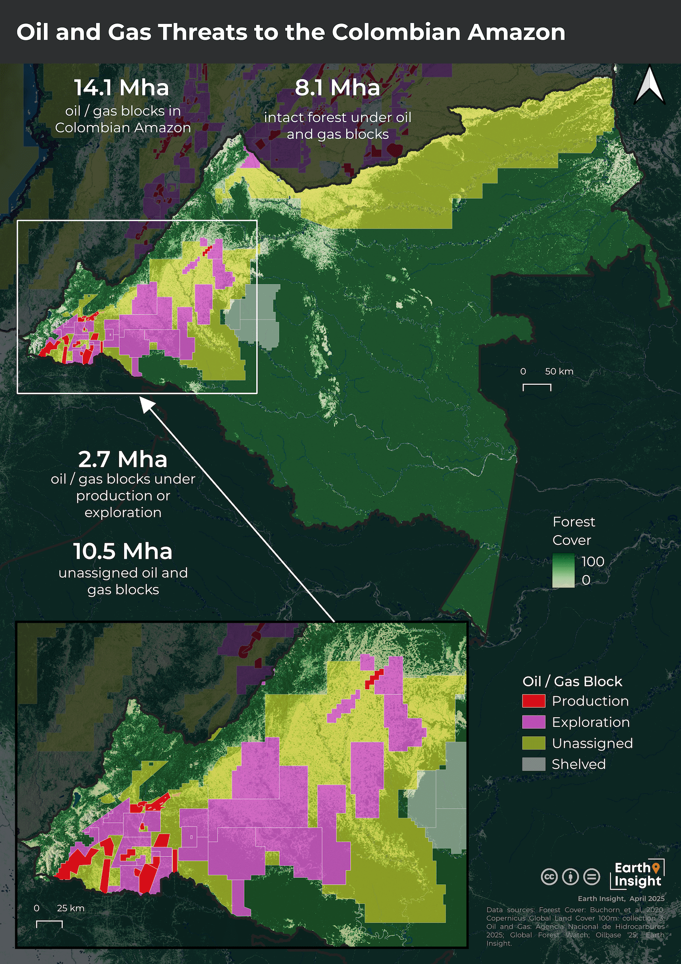 Colombia oil and gas threat map