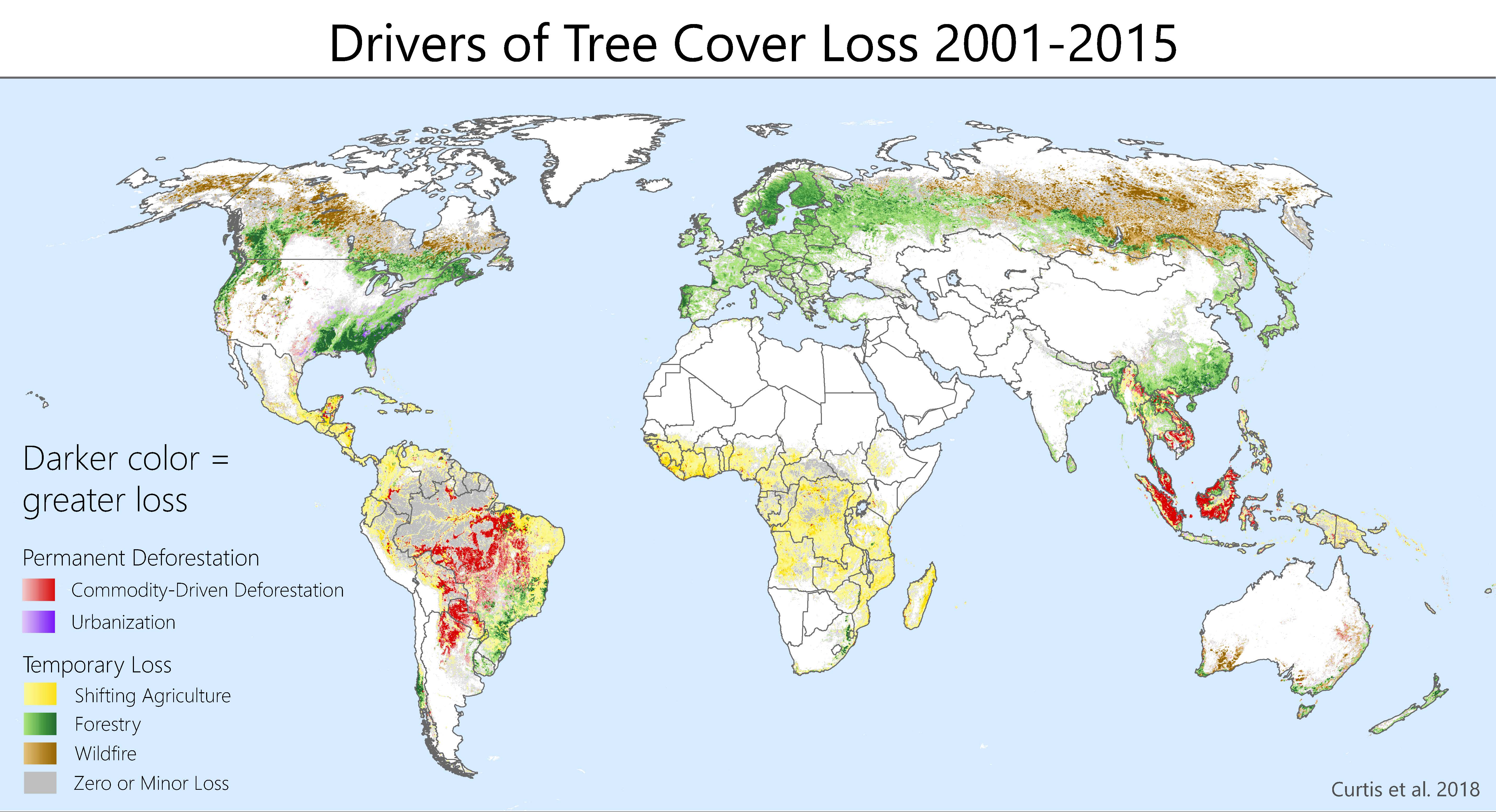 Deforestation Around The World Map United States Map   Loss Classified Global 