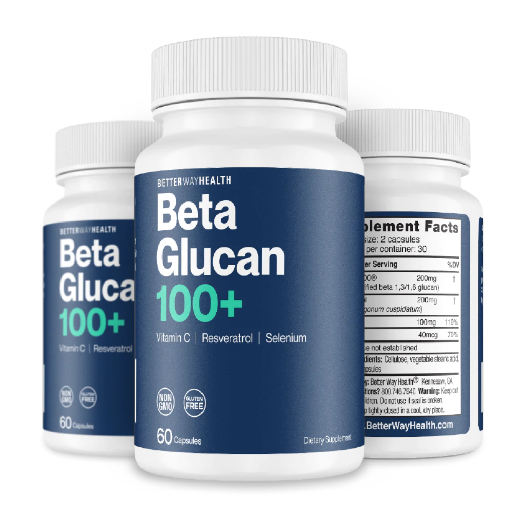 Close up shot supplement beta glucan 100+
