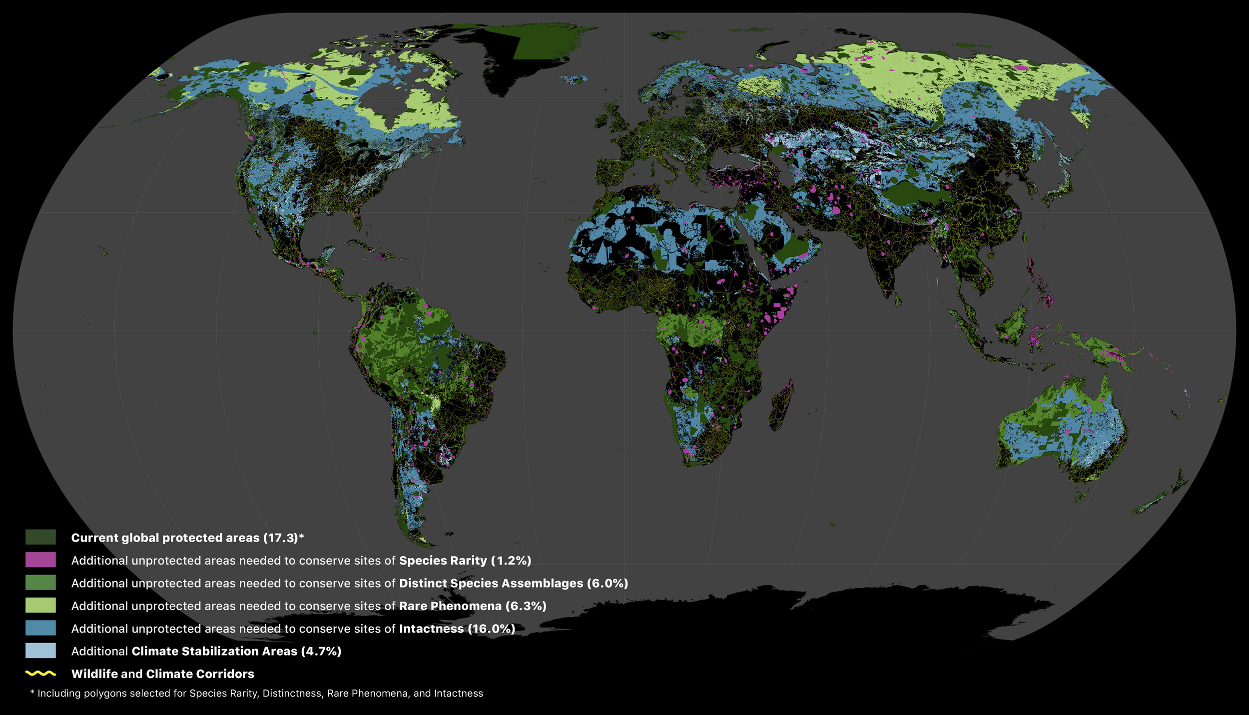 Areas of the terrestrial realm where increased conservation action is needed to protect biodiversity and store carbon. Areas of the terrestrial realm where increased conservation action is needed to protect biodiversity and store carbon