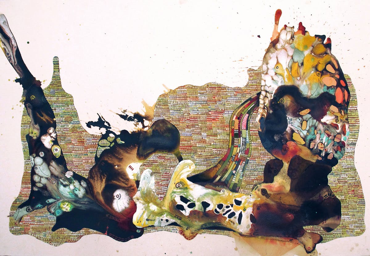 Order/Chaos 25 | Oil and mixed media on paper | 30 x 22 inches | 2010