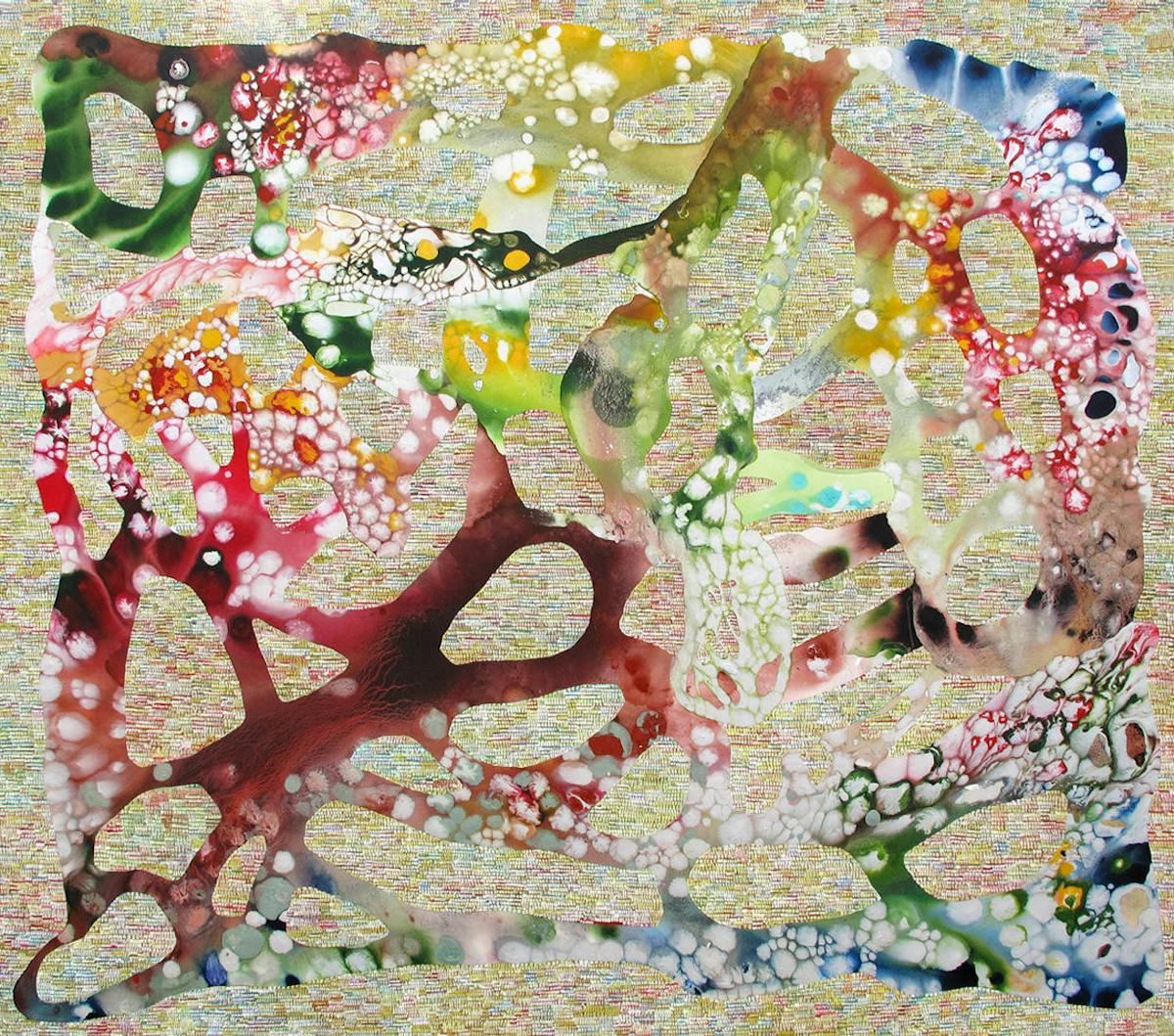 Extraordinary Geometries | Oil and mixed media on canvas | 84 x 84 inches | 2011
