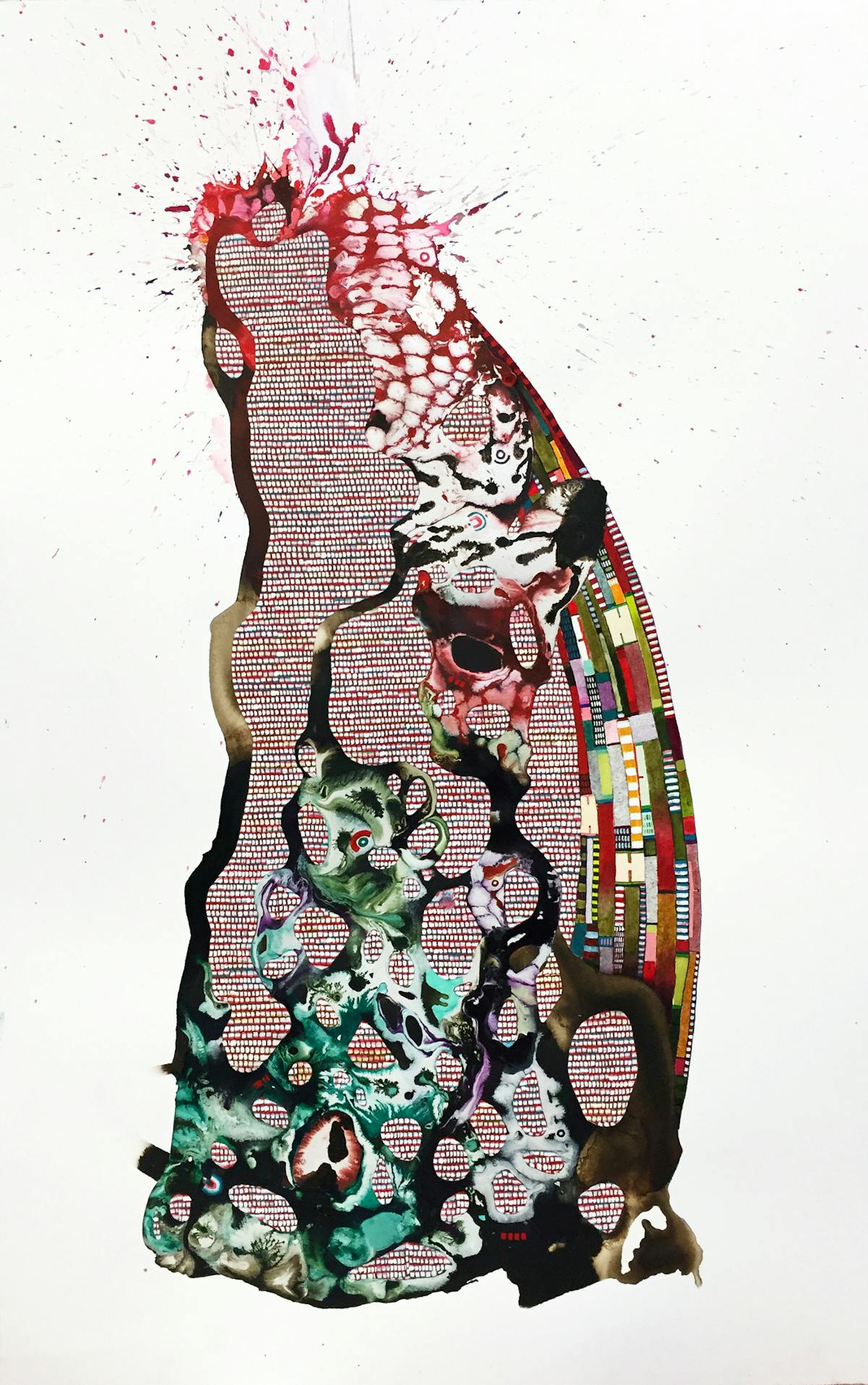 Sally Through the Glass | Oil and mixed media on paper | 60 x 40 inches | 2016