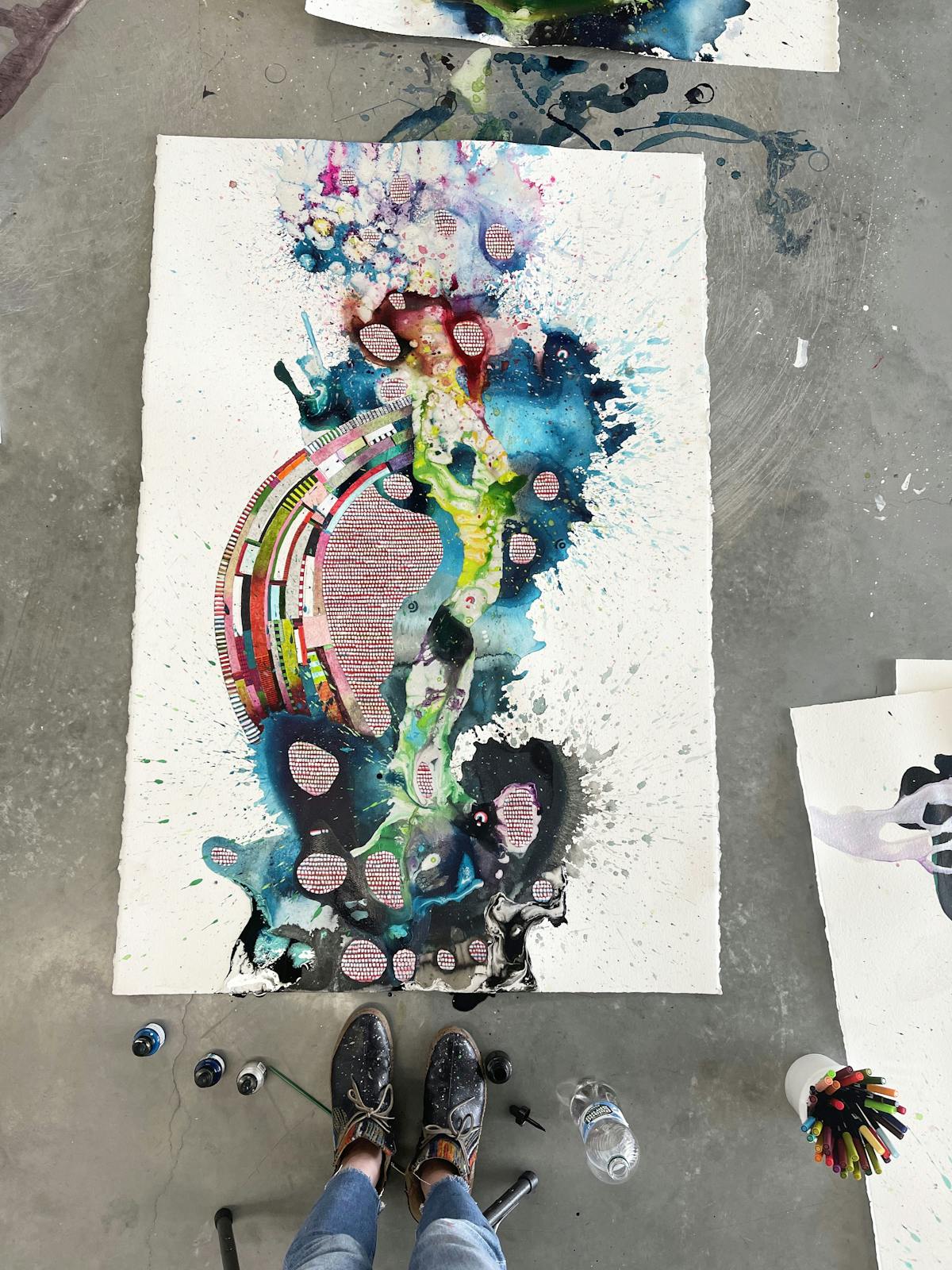 Studio View | All of Me For You 2 | Oil and mixed media on canvas | 60 x 40 inches | 2021