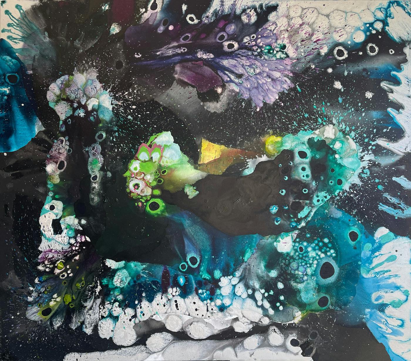 You Shattered My Deafness | Oil and mixed media on canvas | 84 x 96 inches | 2021