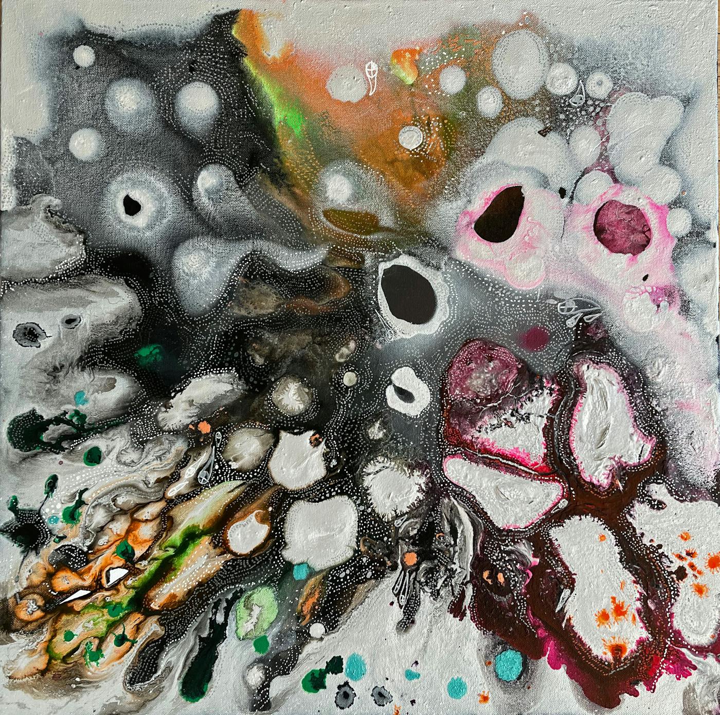 The Rocky Shallows 2 | Oil and mixed media on canvas | 36 x 36 inches | 2021