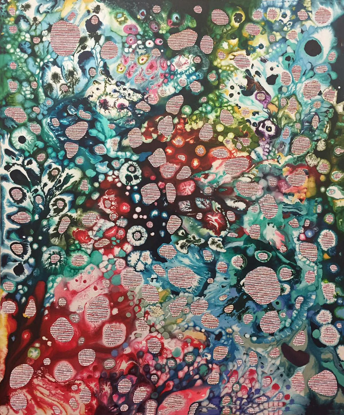 Phantasmagoria In Two | Oil and mixed media on canvas | 72 x 60 inches | 2016