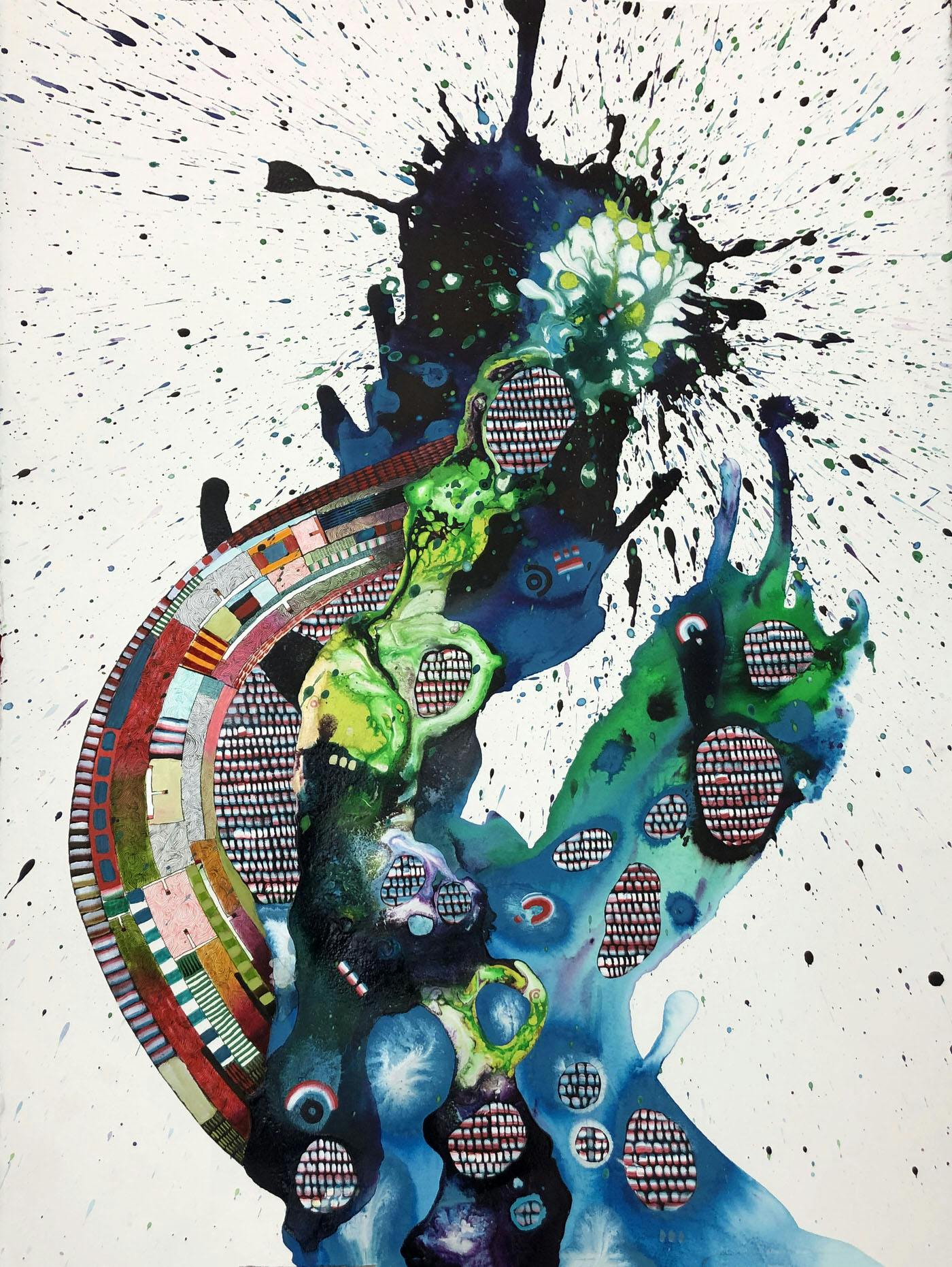 The Soul in Paraphrase 1 | Oil and mixed media on paper | 30 x 22 inches | 2019