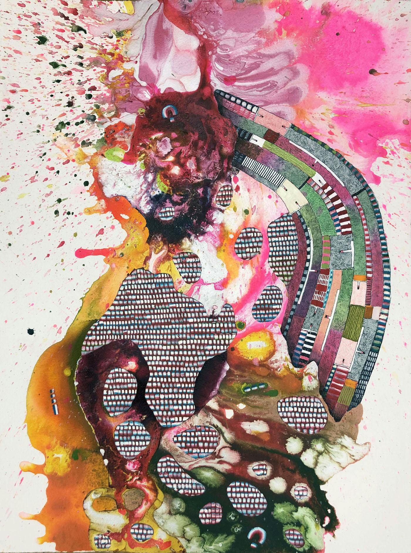 Palma’s Secret | Oil and mixed media on paper | 30 x 22 | 2019