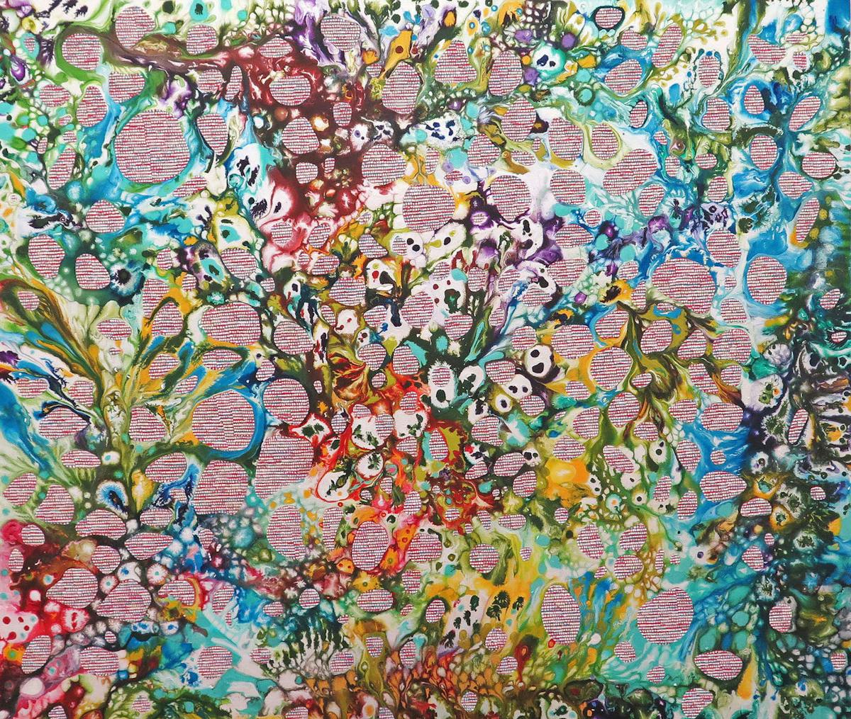 Cosmic Nostalgia 1 | Oil and mixed media on canvas | 72 x 84 inches | 2014