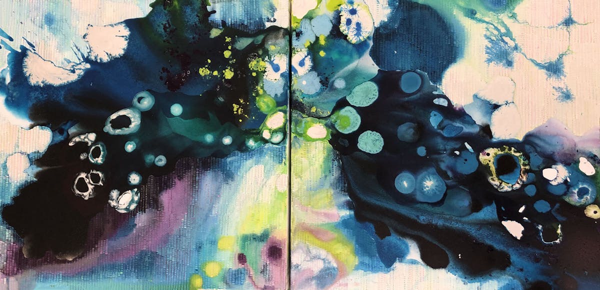 A Splendid Torch diptych (3, 4) | Oil and mixed media on canvas | 30 x 30 inches | 2019