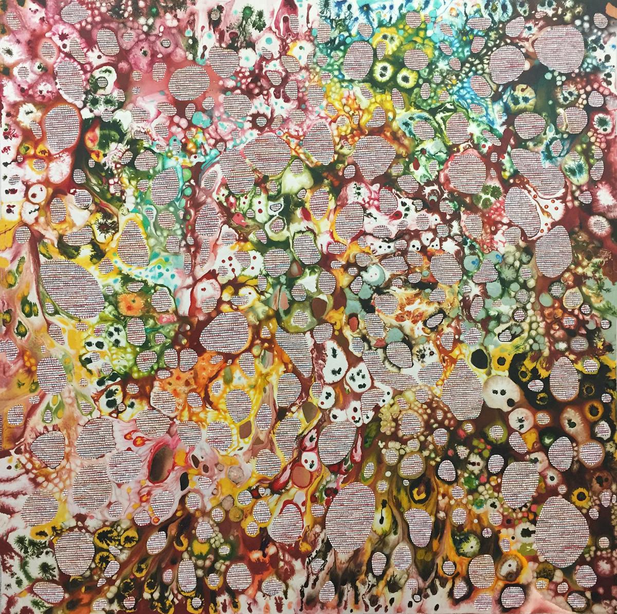 A Case of You | Oil and mixed media on canvas | 84 x 84 inches | 2016