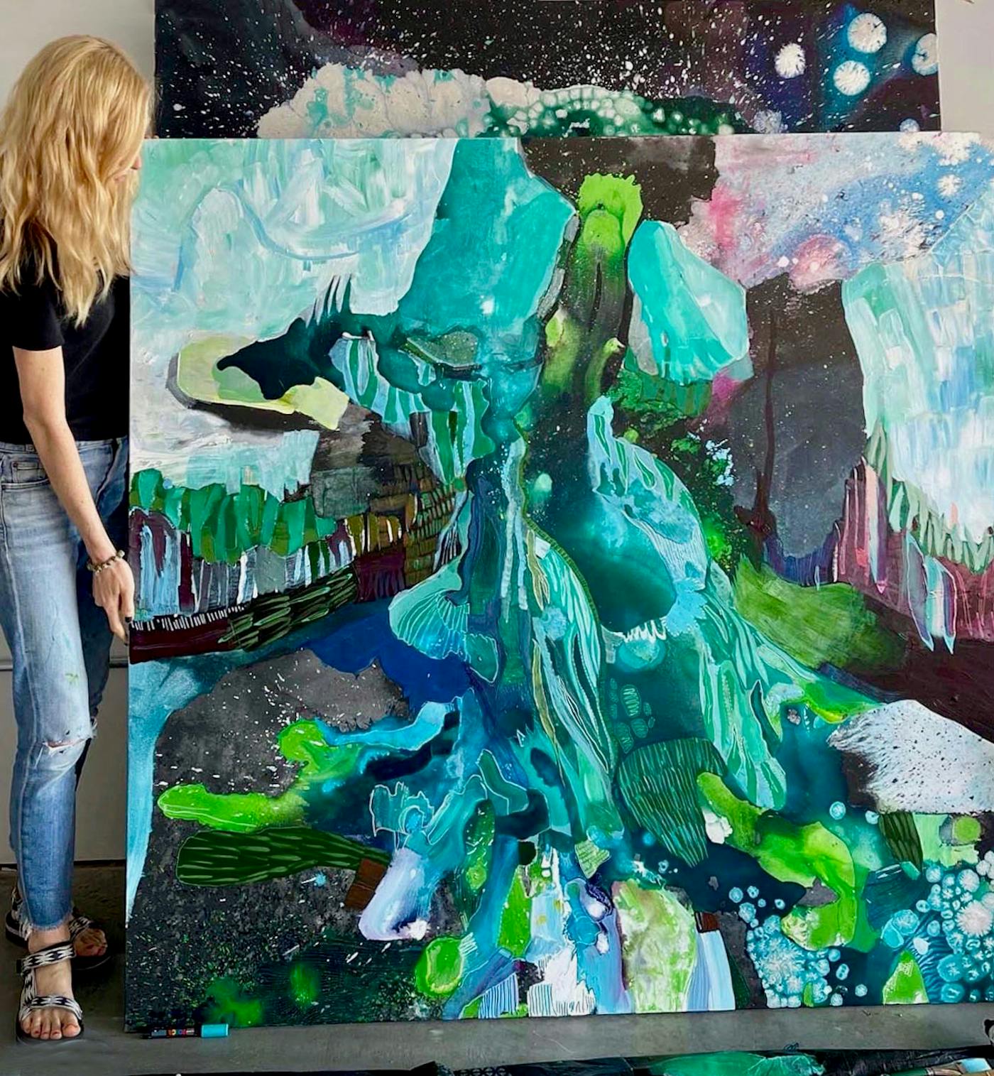 Studio / Scale View | Assembly of the Ages | 60 x 60 inches