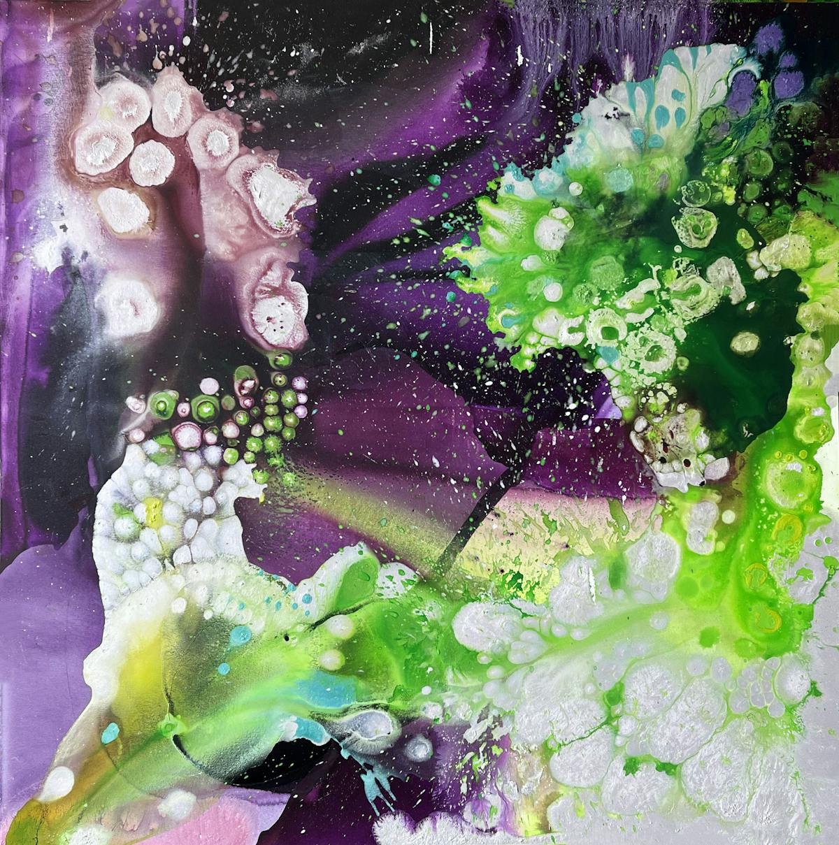The Things I've Seen | Oil and mixed media on canvas | 60 x 60 inches | 2021