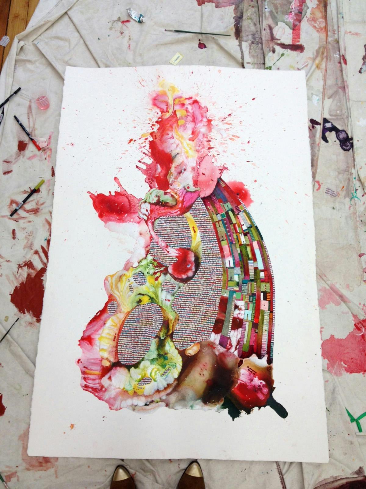Order/Chaos 44 | Oil and mixed media on paper | 60 x 40 inches | 2013