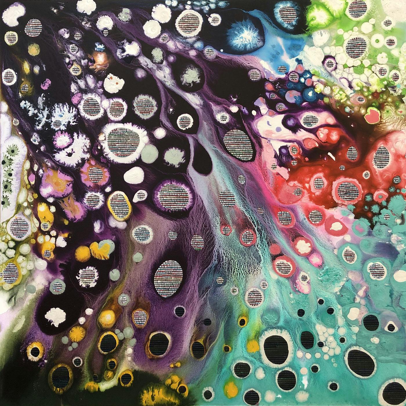 7th Wonder | Oil and mixed media on canvas | 52 x 52 inches | 2019