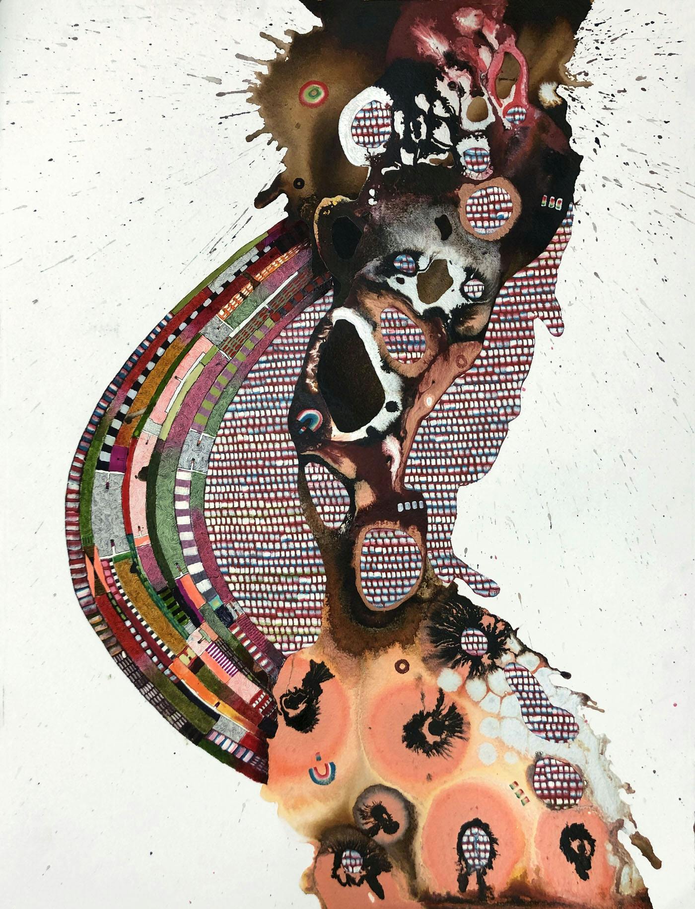 Hold You | Oil and mixed media on paper | 30 x 22 | 2019