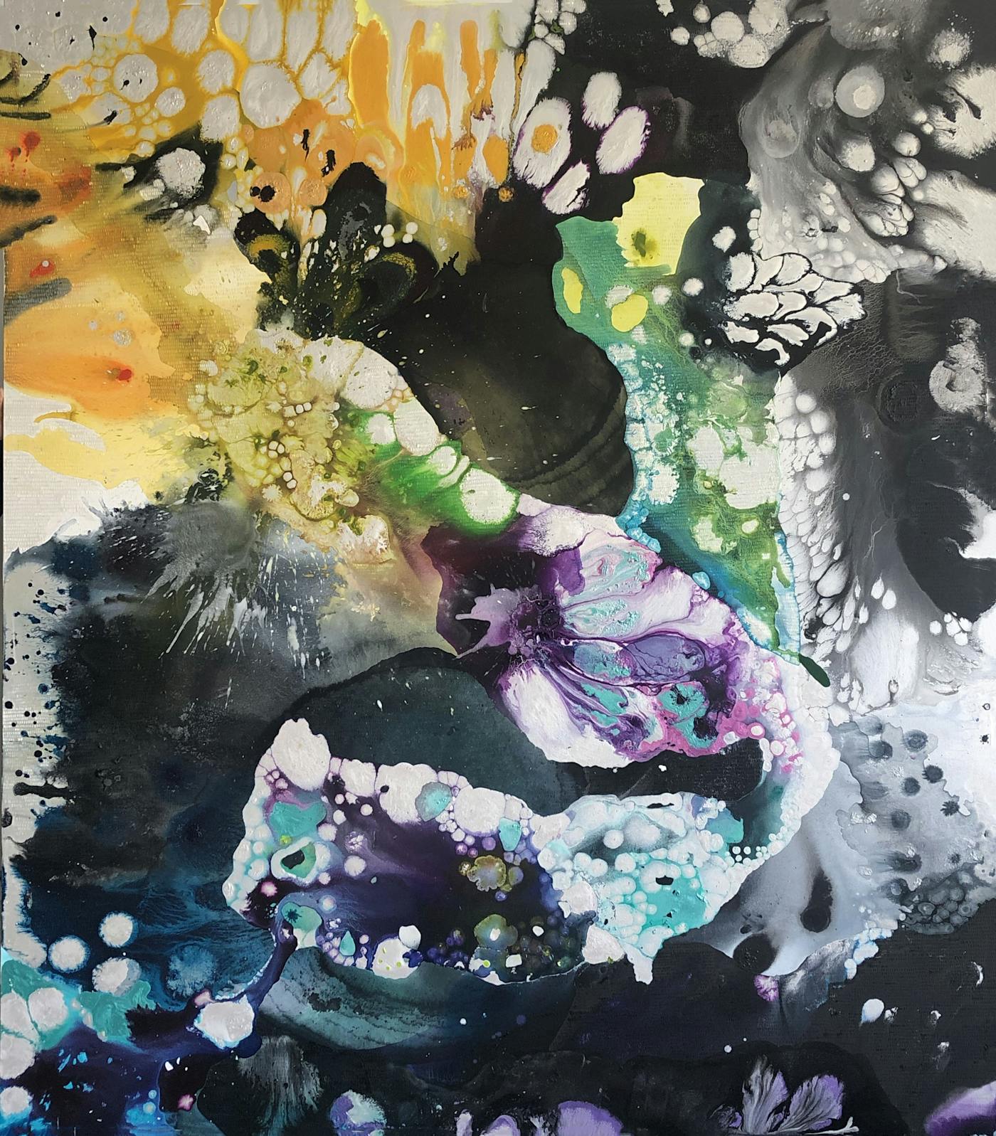 The Rocky Shallows | Oil and mixed media on canvas | 96 x 84 inches | 2021