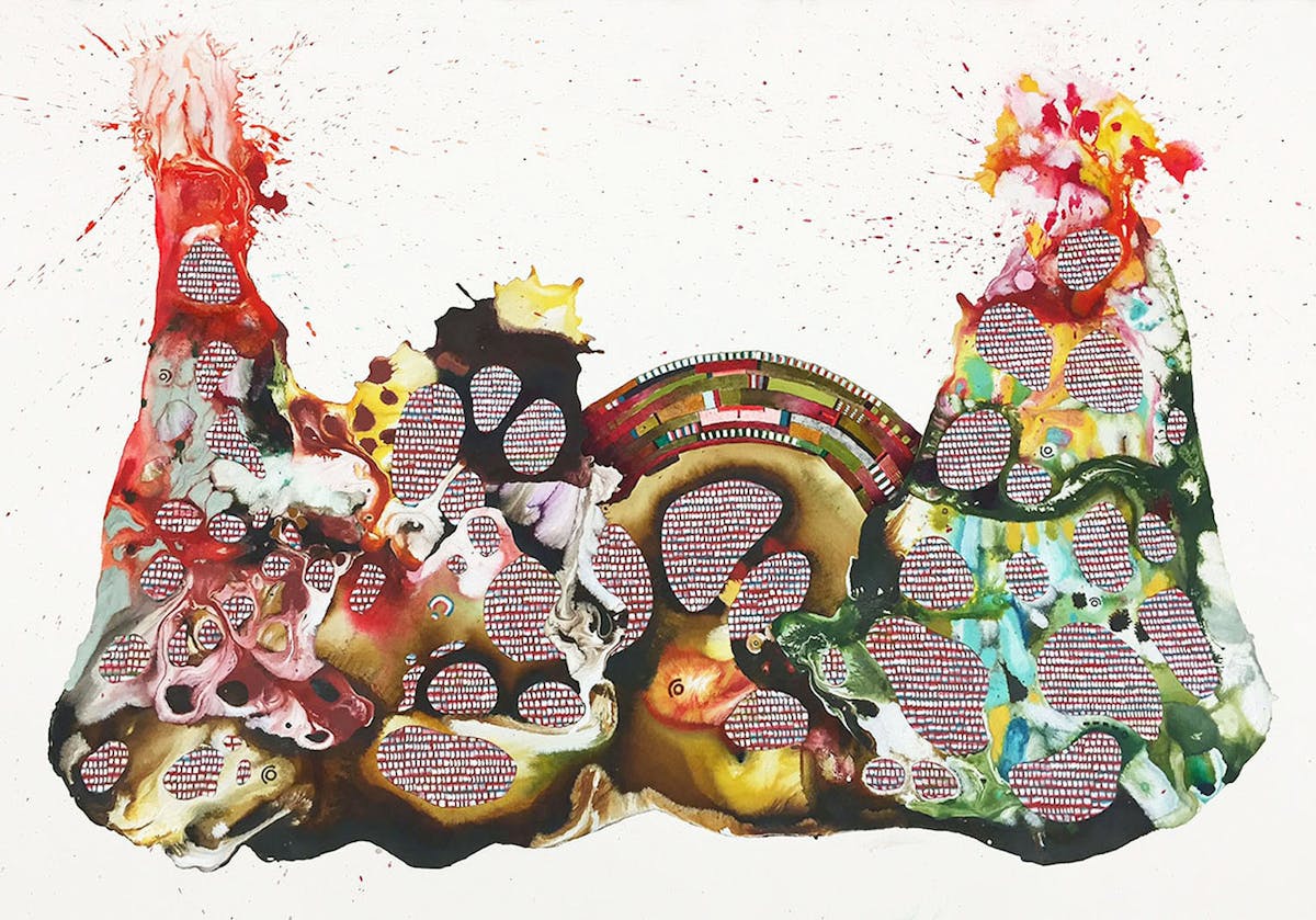 Reimagined 2 | Oil and mixed media on paper | 40 x 60 inches | 2015