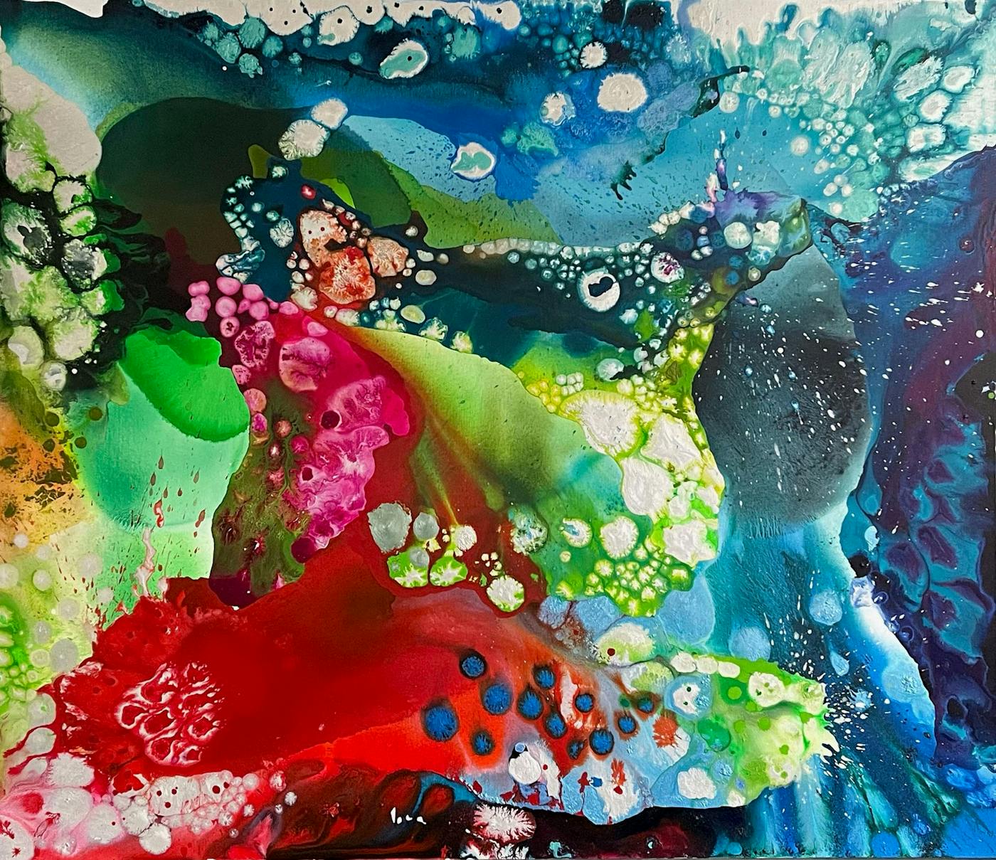 A Floating Self | Oil and mixed media on canvas | 72 x 84 inches | 2021