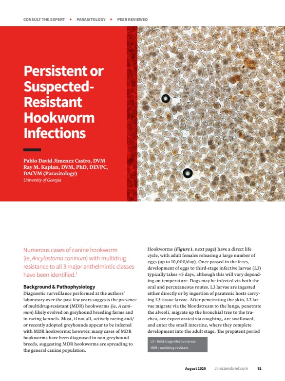 Persistent or  Suspected- Resistant  Hookworm Infections