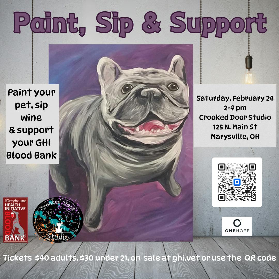 Paint your pet, Sip One Hope Wine & Support our Blood Donors!