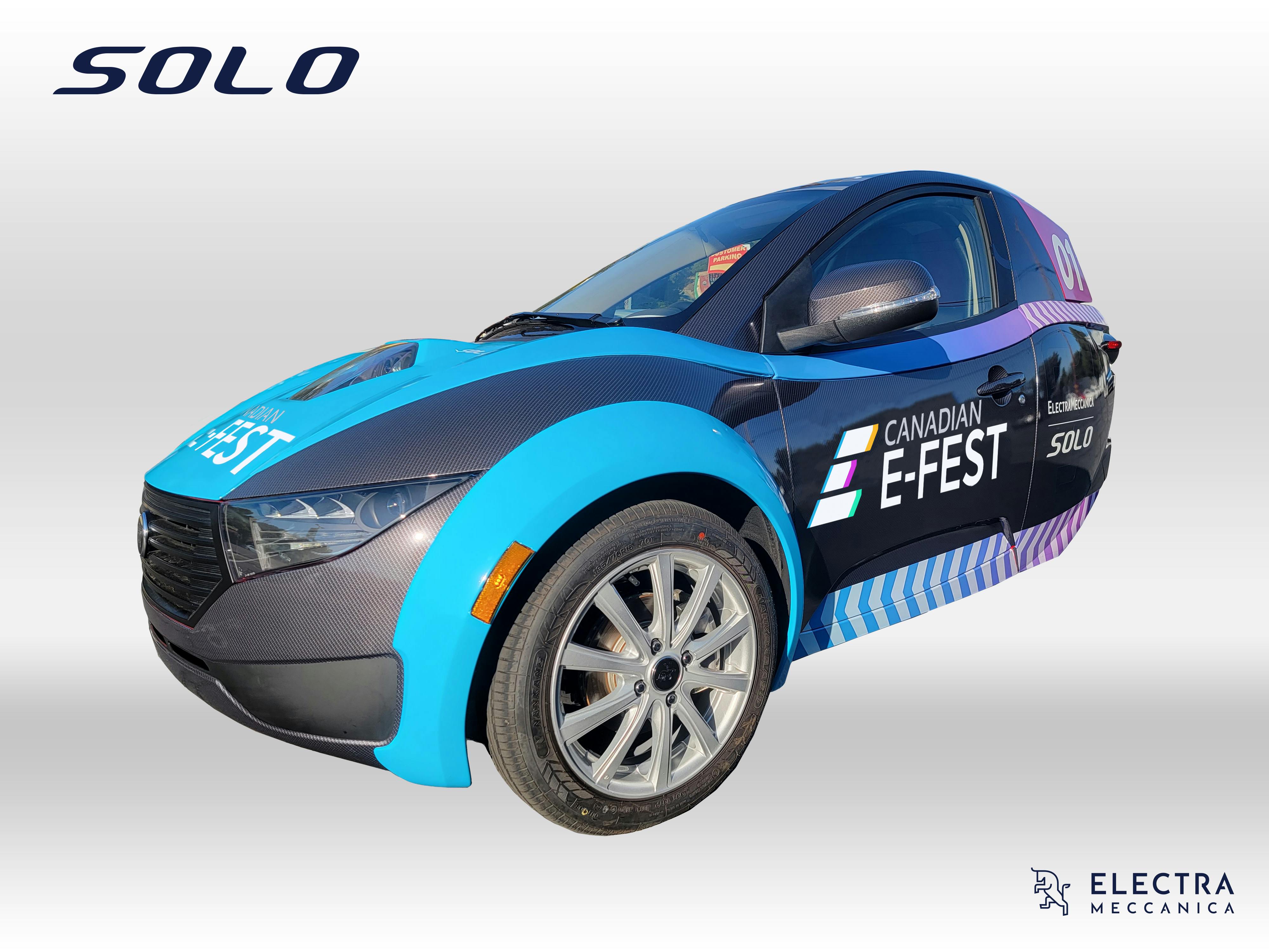 ElectraMeccanica’s SOLO EV Selected as Exclusive Vehicle for Celebrity Race during Canadian E-Fest