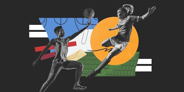 ILLUSTRATION: JOHN BRADFORD/THE ATHLETIC; PHOTOS: ISTOCK; OSTILL/SIMONKR