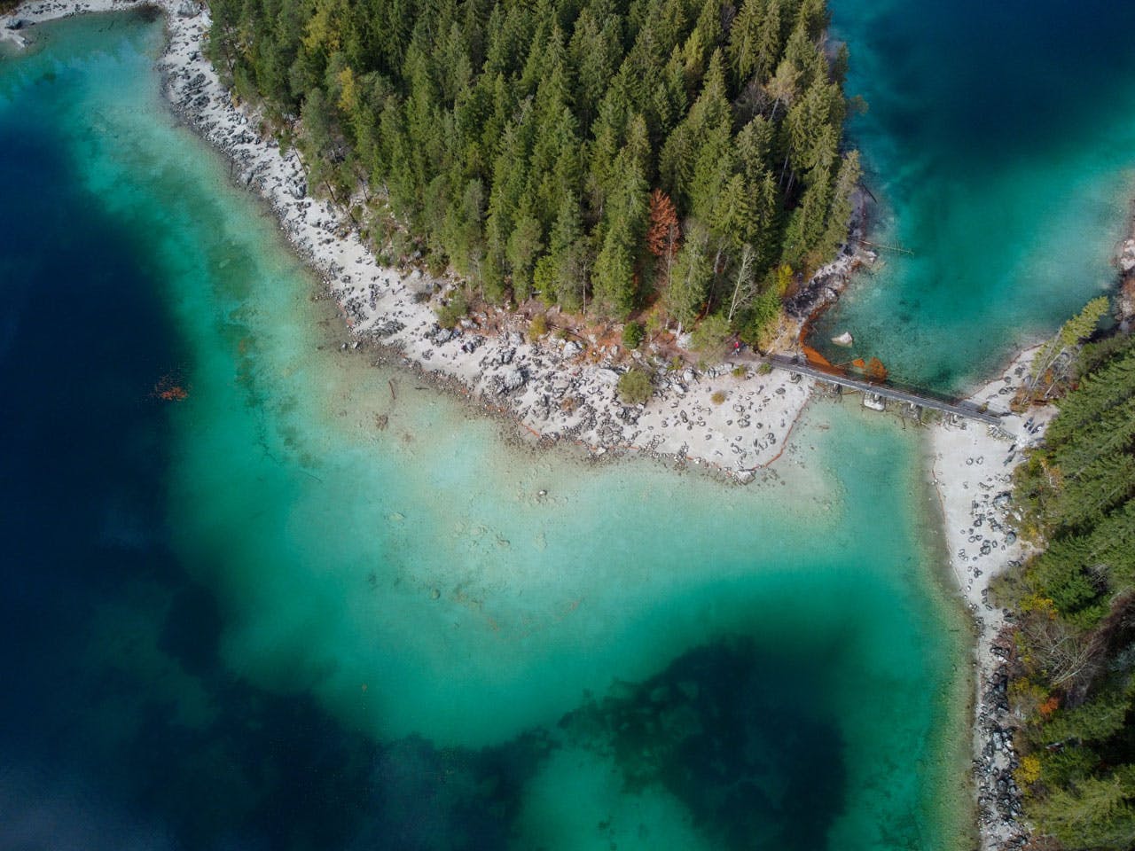 Nature Conservation - Turquoise ocean from above