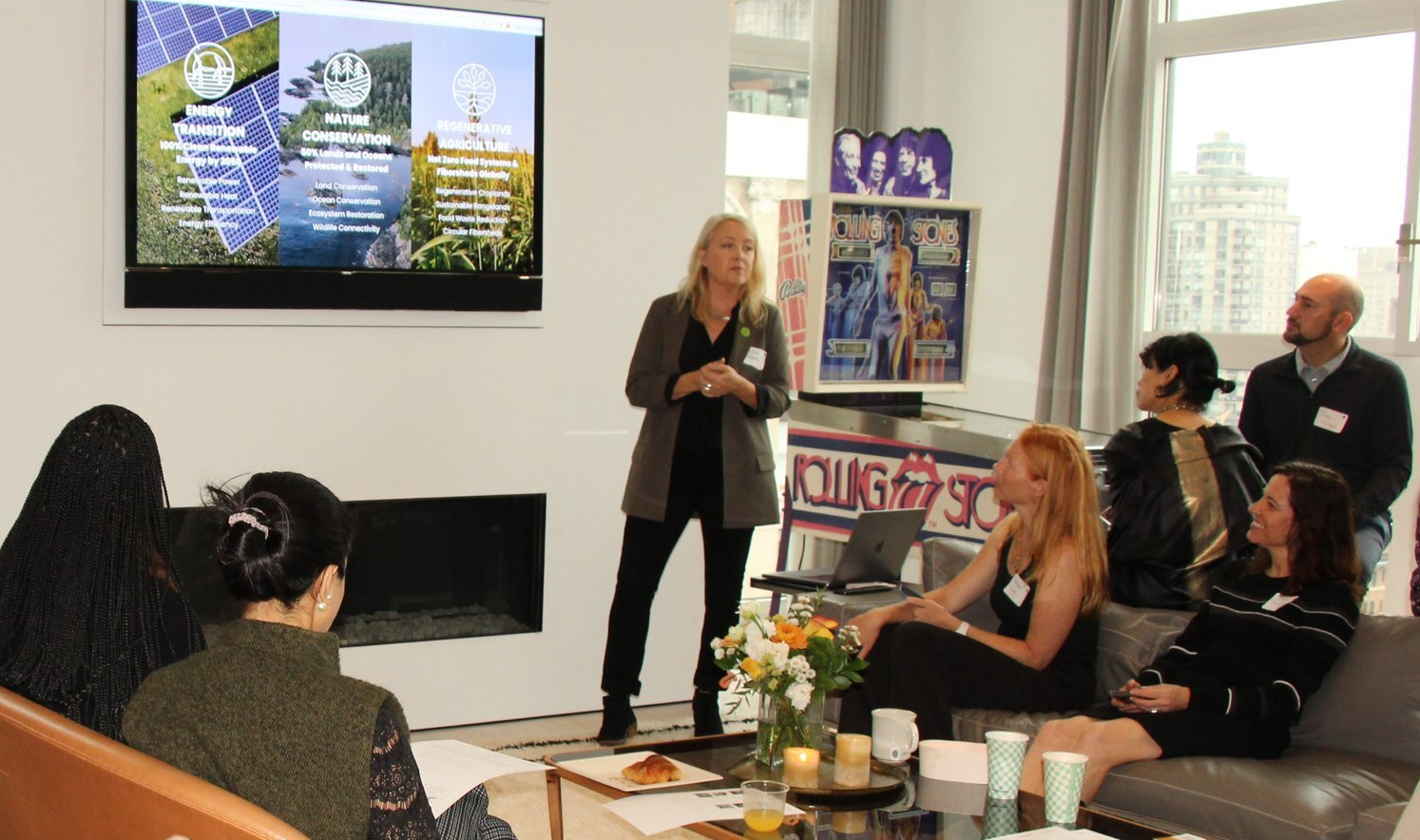 Justin Winters presenting the One Earth Solutions Framework during Climate Week NYC 2024.