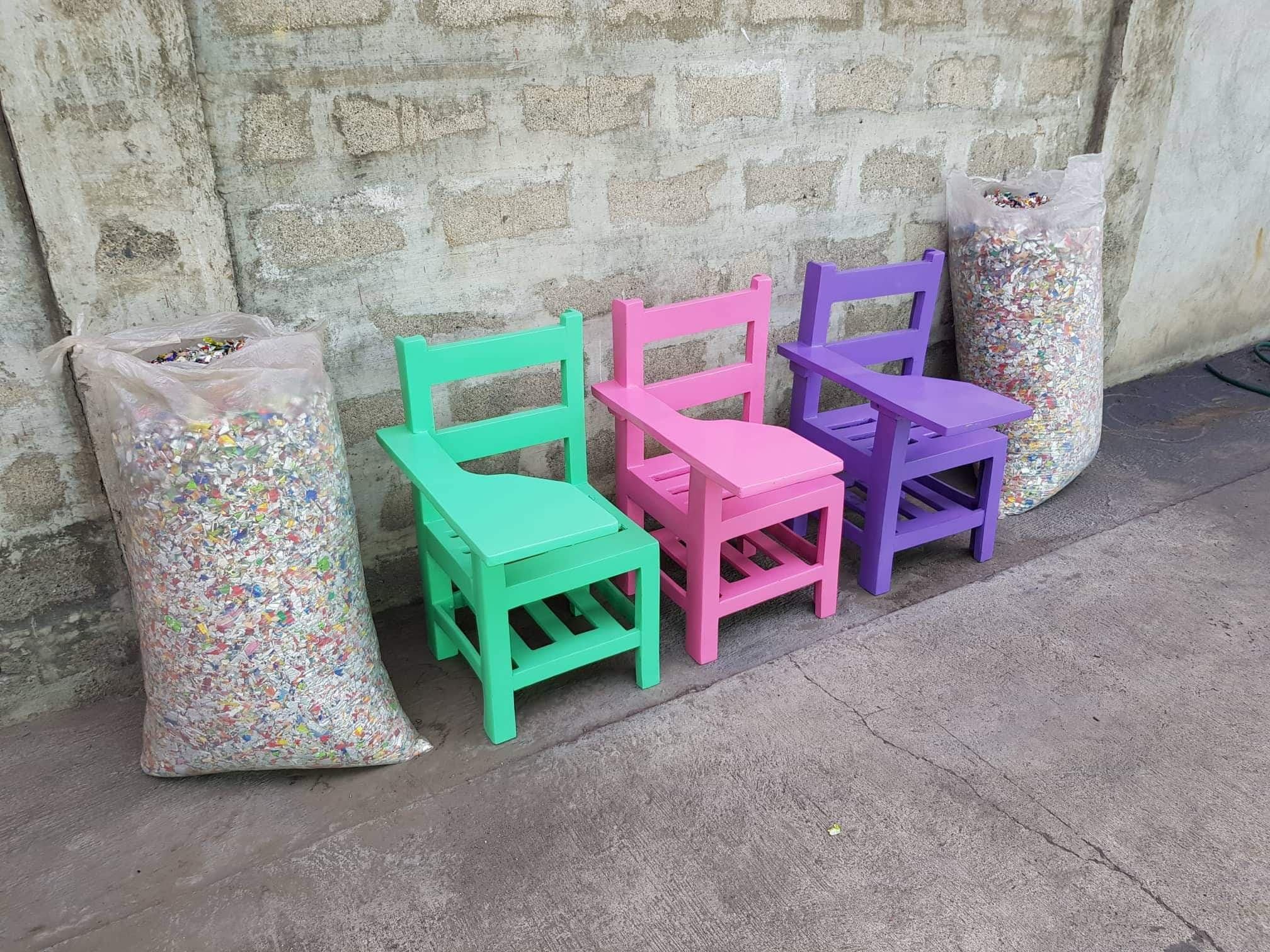 chairs made out of recycled plastic