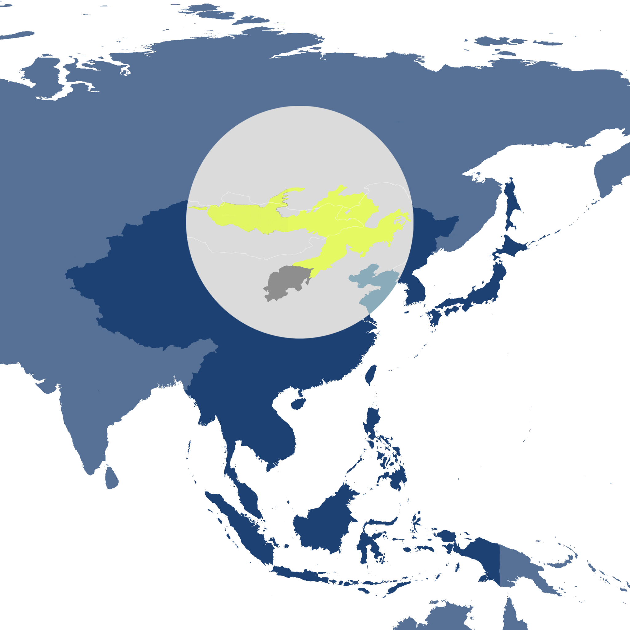 The Mongolian Grasslands, Alpine Meadows & Forest Steppe bioregion (PA44) located in the Mongolian Grasslands subrealm of Eastern Eurasia. Image Credit: One Earth.