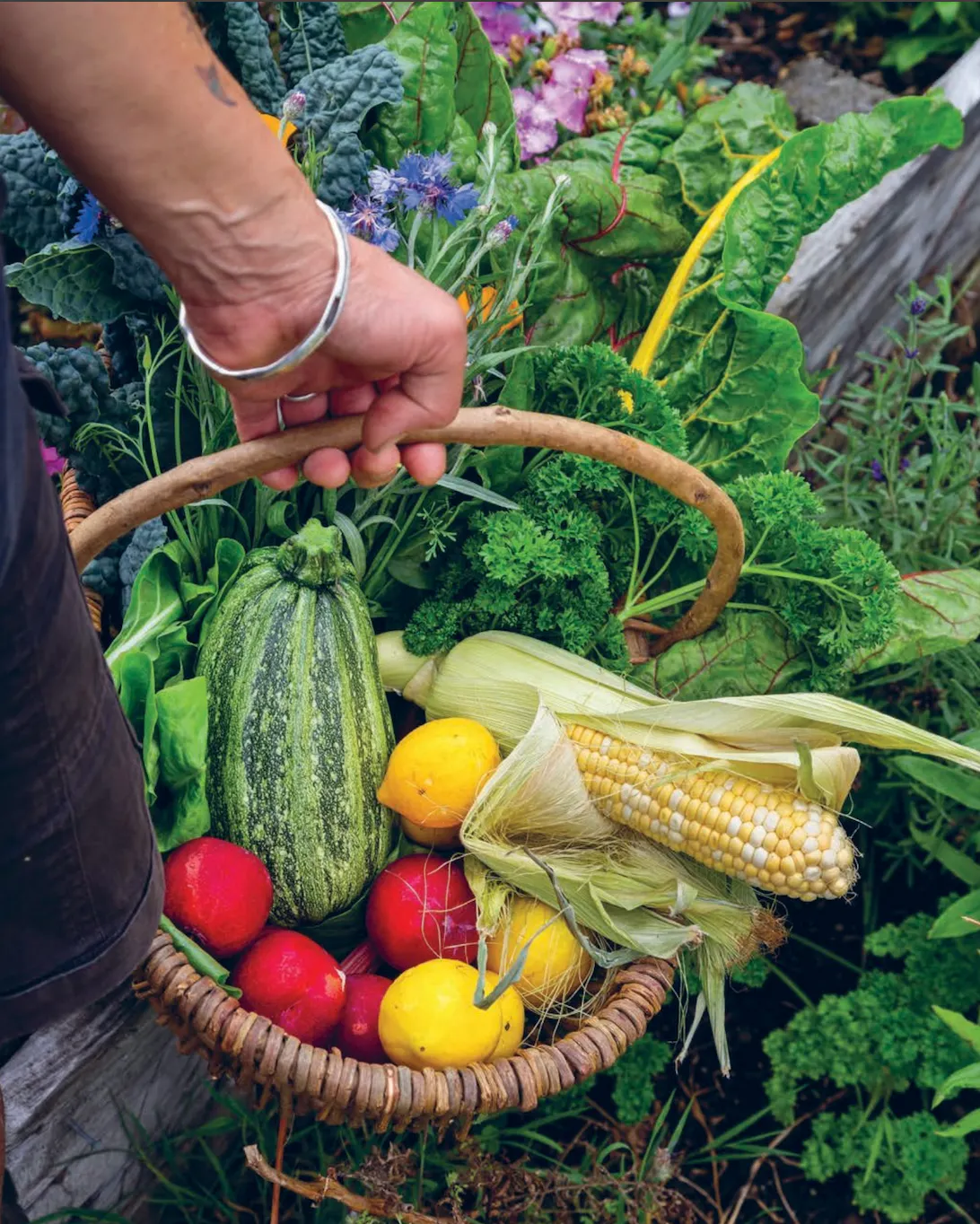 Kai from the māra at Papawhakaritorito. Photo: Paul McCredie.