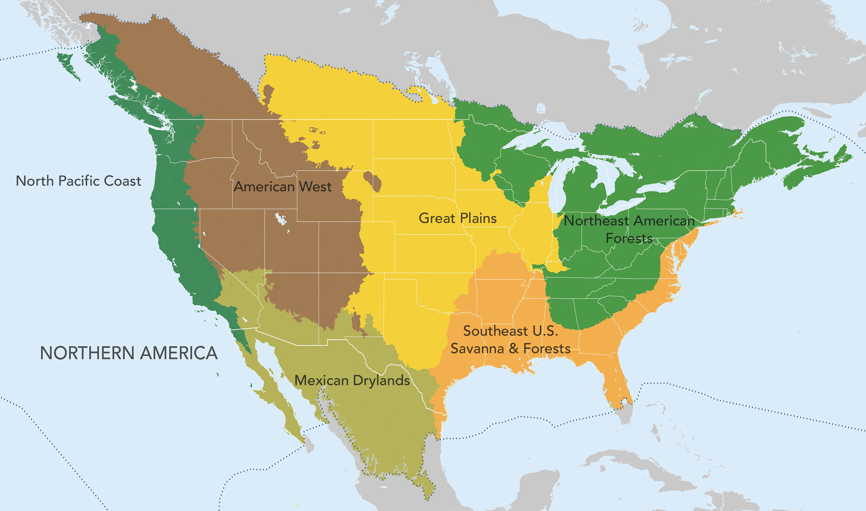 Northern America One Earth   Crop OneEarthMasterMapsCS5 Subrealms N America 