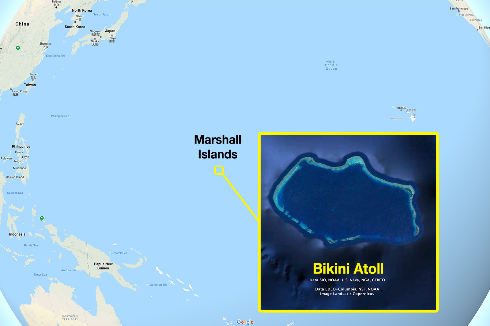 bikini atoll map