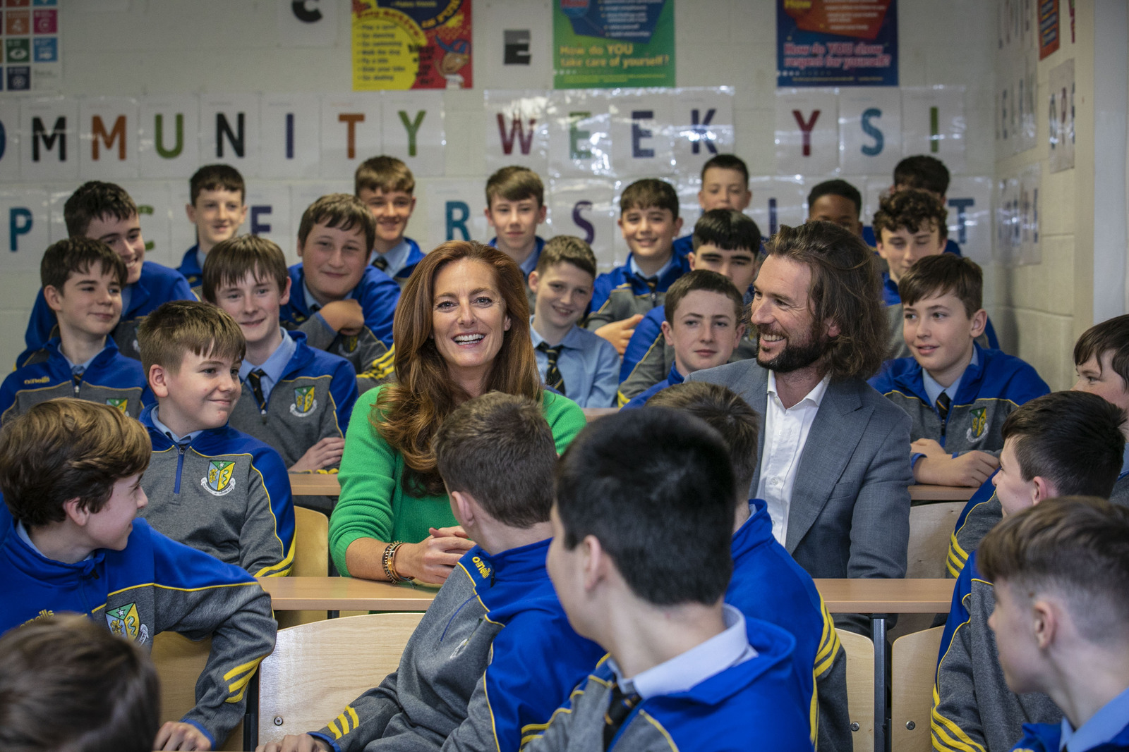 The Earth Foundation Founder Peter McGarry and CEO Angela McCarthy visit Peter's former high school, Naas CBS, in Kildare, Ireland. Image Credit: The Earth Foundation.