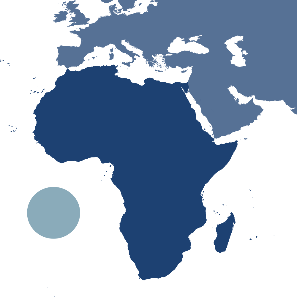 St. Helena & Ascension bioregion (AT11) located in the Southern Afrotropics subrealm of the Afrotropics.