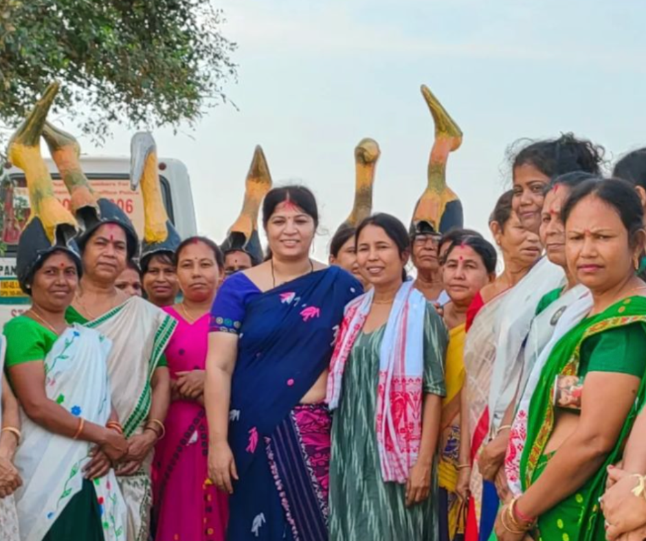 Dr. Purnima Devi Barman has significantly impacted conservation efforts for greater adjutants (Leptoptilos dubius) through the Hargila Army, an all-women grassroots movement. Image Credit: @storksister, Instagram.