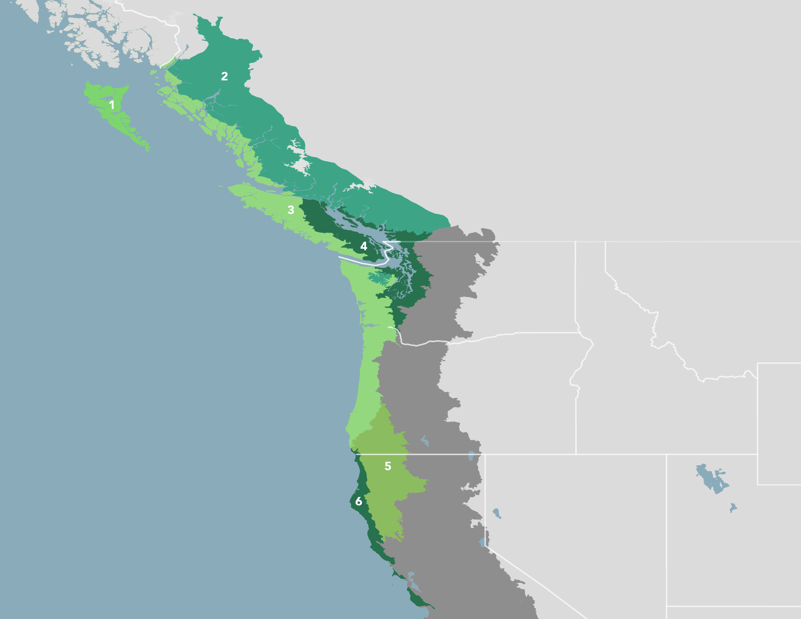 northwest coniferous forest map