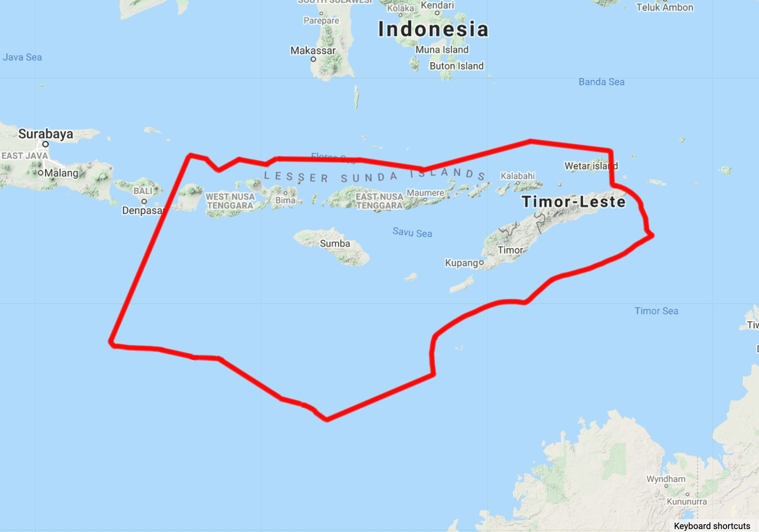 komodo dragon habitat map