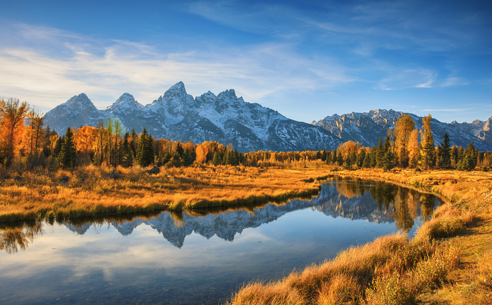 Sunrise on Schwabacher`s Landing, Grand Teton National Park. Image Credit: Valentin M Armianu | Dreamstime.com.