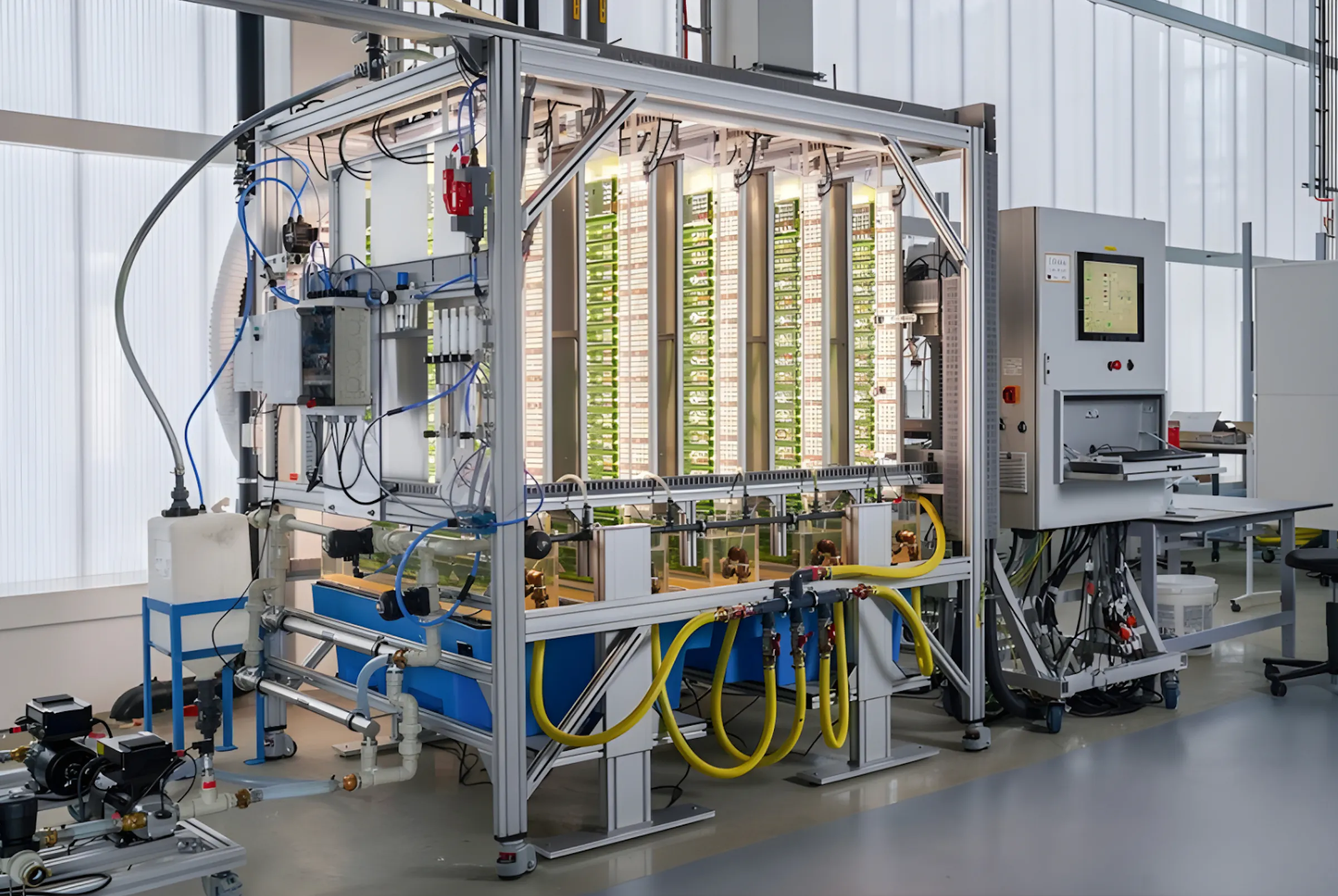 Pathway 2 Microalgae Transformation | Microalgae cultivation in flat panel bioreactor at Fraunhofer IGB © Fraunhofer IGB Pathway 2 Microalgae Transformation | Microalgae cultivation in flat panel bioreactor at Fraunhofer IGB © Fraunhofer IGB