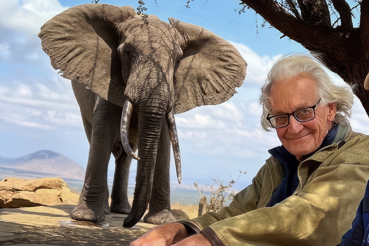 Later in life, Dr. Iain Douglas-Hamilton continued to guide global elephant conservation through science, advocacy, and the work of Save the Elephants. Image Credit: Big Life Foundation.