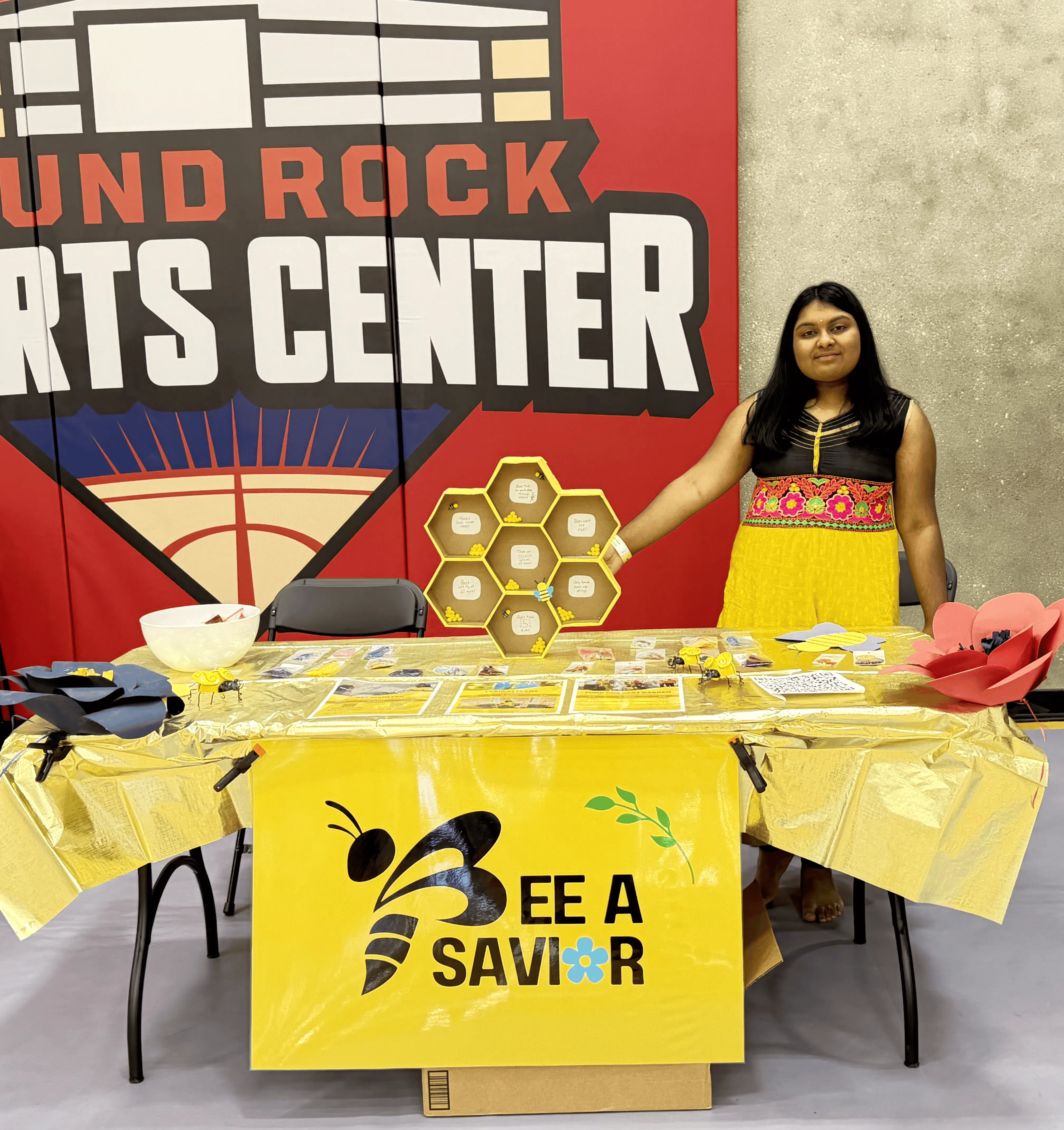 Bee A Savior educates students, hosting a booth at a local event. Image Credit: © Tanvi Chakka, Bee A Savior. Bee A Savior educates students, hosting a booth at a local event. Image Credit: © Tanvi Chakka, Bee A Savior.