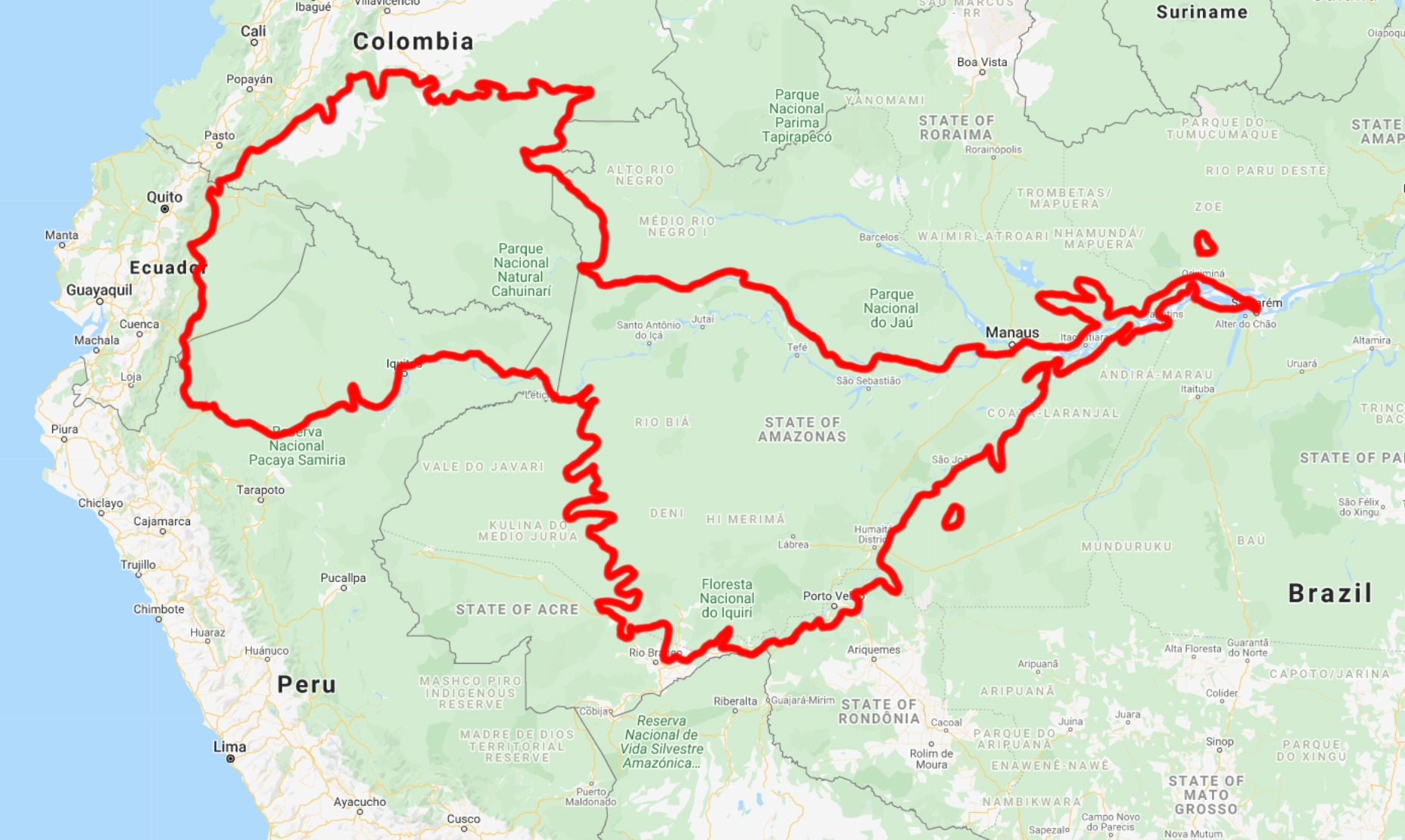 Outline of the Central Amazonian Forests bioregion